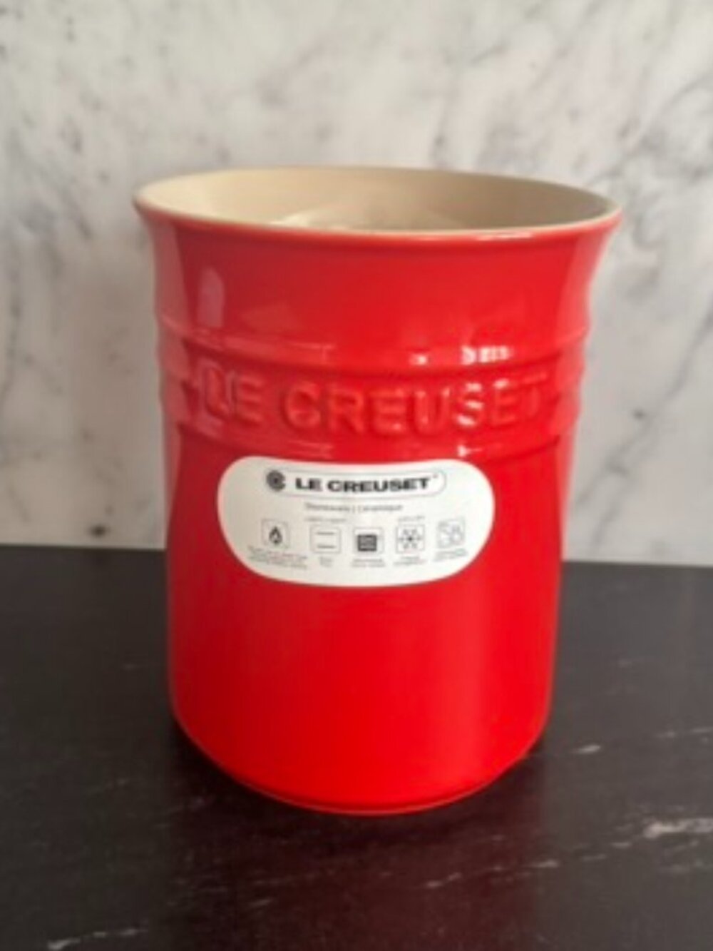 Le Creuset Utensil Crock 6 inch Bright New Red 17-26 NEW